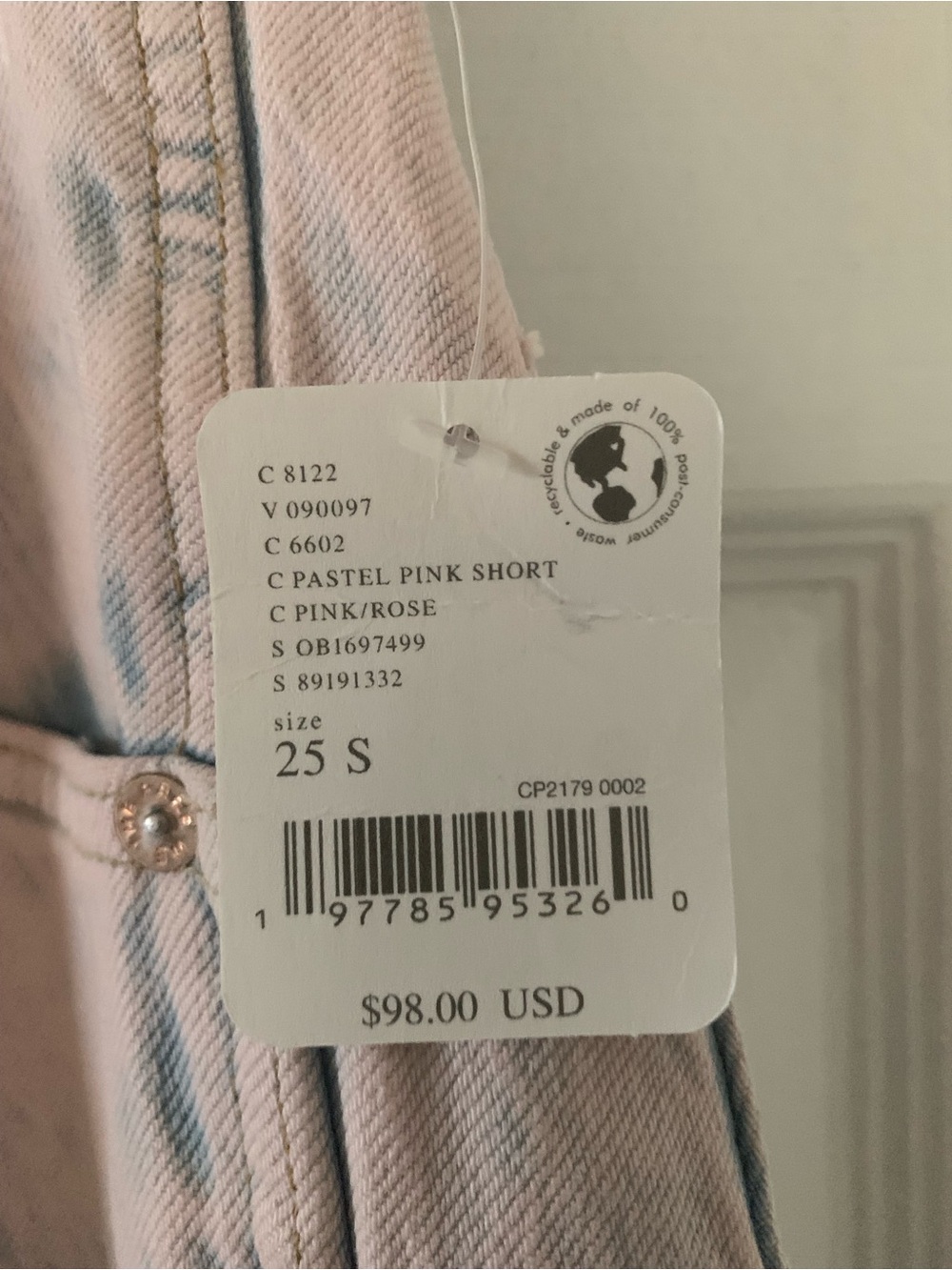 WE THE FREE Lucky You Barrel Stonewashed Pastel Pink Jeans•Mid-Rise• 25 S • NWT - Picture 7 of 14